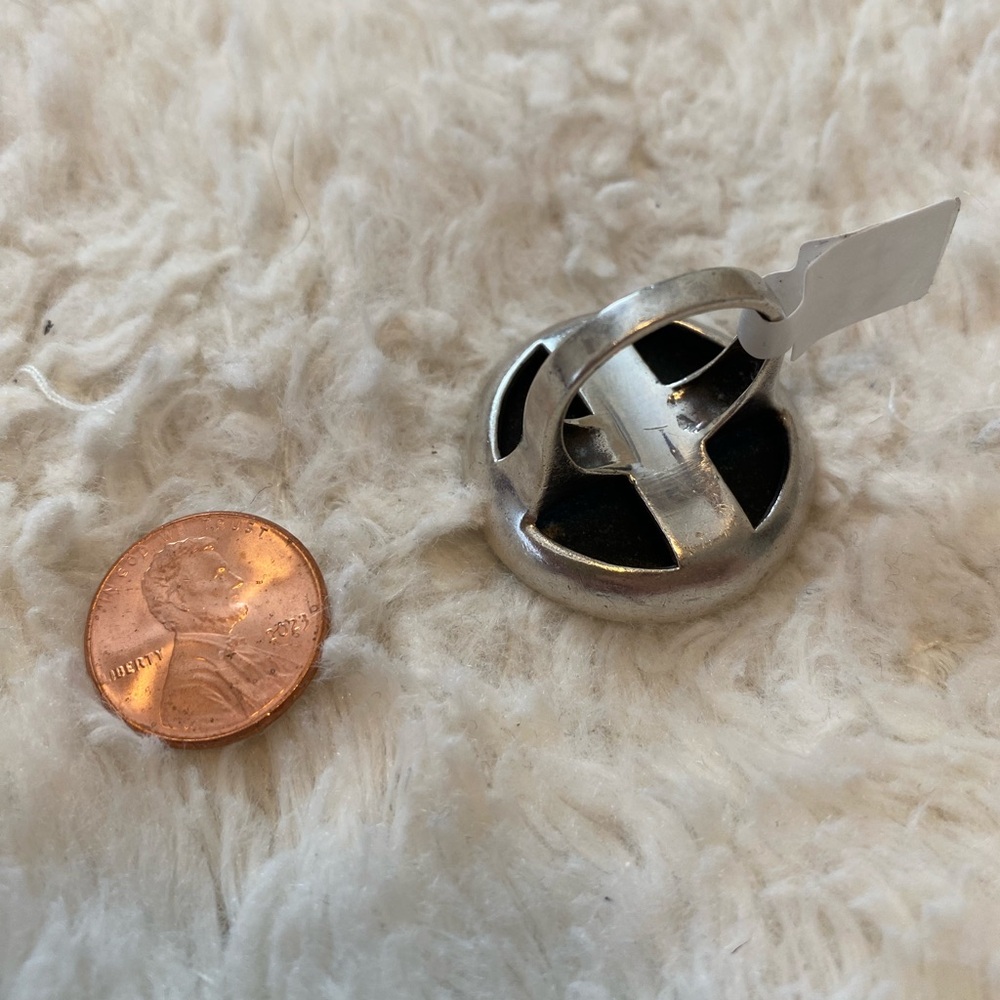 Large Onyx Sterling Silver Statement Ring - image 4